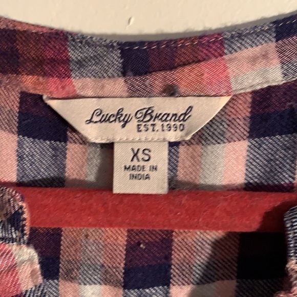 Lucky Brand Incredibly Soft Flannel High Low Hem Tunic Size XS - Picture 2 of 6
